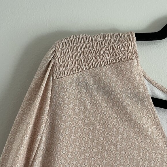 Adrianna Papell Women Plus SZ 2X Blush Pink Micro Floral L/S V-Neck Blouse NWT - Picture 5 of 11